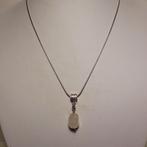 zilveren kettinkje met zilveren hangertje, Verzenden, Zo goed als nieuw, Met edelsteen, Zilver