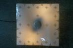 vintage jaren '60/'50 schaal plafondlamp/plafonnière glas v4, Ophalen of Verzenden, Zo goed als nieuw, Glas, Vintage