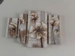 Bloemen schilderij 4-luik, Huis en Inrichting, Ophalen, 50 tot 75 cm, Zo goed als nieuw, Schilderij