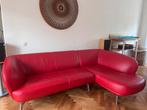 Aangeboden, schitterende Leolux bank in rood siam leer, Ophalen, Design, Hoekbank, Driepersoons