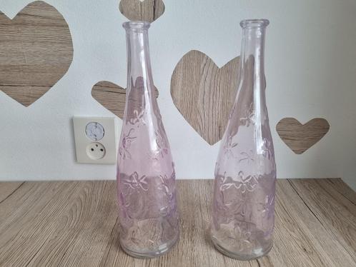 2 Vintage Roze Vazen van Glas met Bloemen Emma Dafnas Ikea, Huis en Inrichting, Woonaccessoires | Vazen, Gebruikt, Overige kleuren