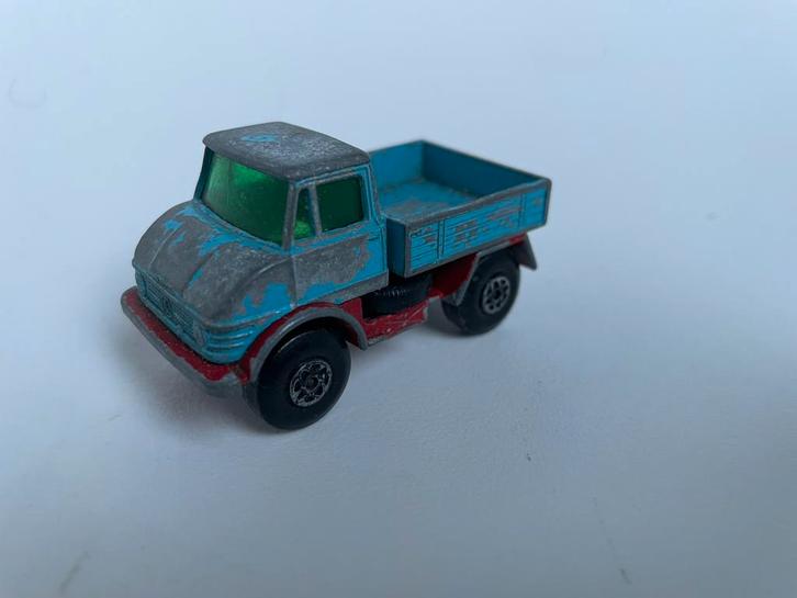 Model MB Unimog Lesney Matchbox Superfast 3-inch blauw/rood, Hobby en Vrije tijd, Modelauto's | 1:50, Gebruikt, Auto, Matchbox