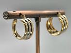 Vintage gouden bi-color oorbellen. 2025/590., Hangers, ., Ophalen of Verzenden, Zo goed als nieuw
