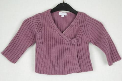 Schattig paars gebreid vestje.6 mnd (68-74).Merk Tex baby, Kinderen en Baby's, Babykleding | Maat 68, Zo goed als nieuw, Meisje