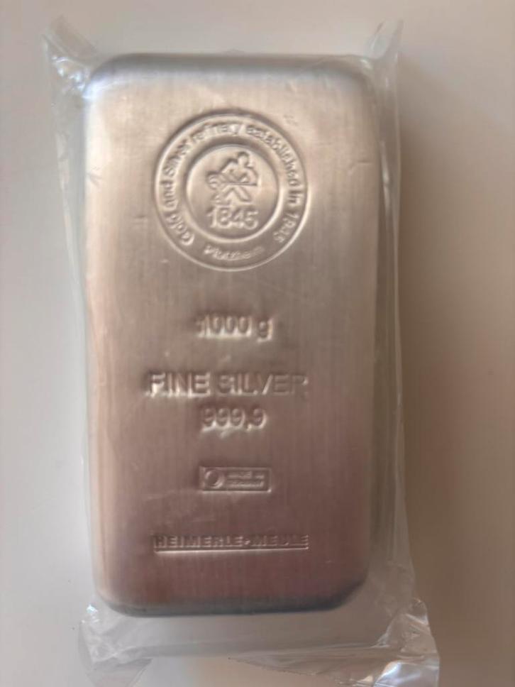 Heimerle & Meule 1kg zilverbaar, Postzegels en Munten, Edelmetalen en Baren, Zilver, Ophalen of Verzenden