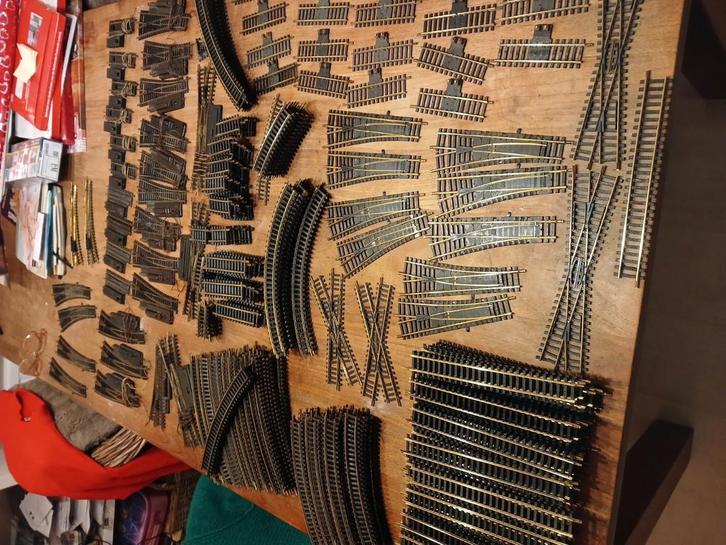 Grote partij Fleischmann rails, Hobby en Vrije tijd, Modeltreinen | H0, Gebruikt, Rails, Gelijkstroom, Fleischmann, Ophalen of Verzenden