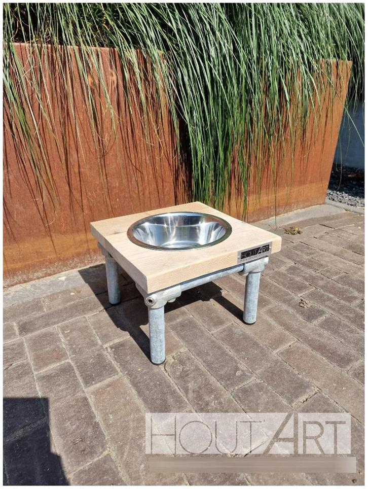 Leuke eet of drinkset steigerbuis met steigerhout!, Dieren en Toebehoren, Hondenvoerbakken en Drinkbakken, Nieuw, Ophalen of Verzenden