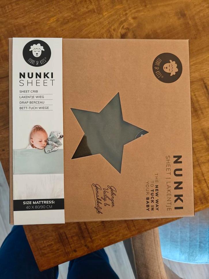 Nunki lakentje voor wieg/co-sleeper 40x80/90 cm, Kinderen en Baby's, Kinderkamer | Beddengoed, Zo goed als nieuw, Overige typen