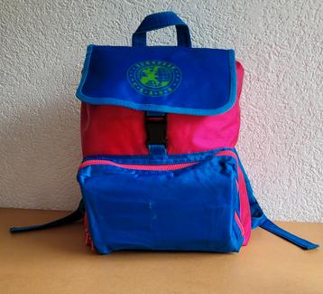 Rugtasje roze/blauw "European Class" beschikbaar voor biedingen