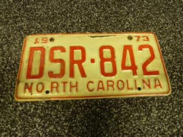 Kentekenplaat licenseplate North Carolina 1973 no. 2 USA beschikbaar voor biedingen