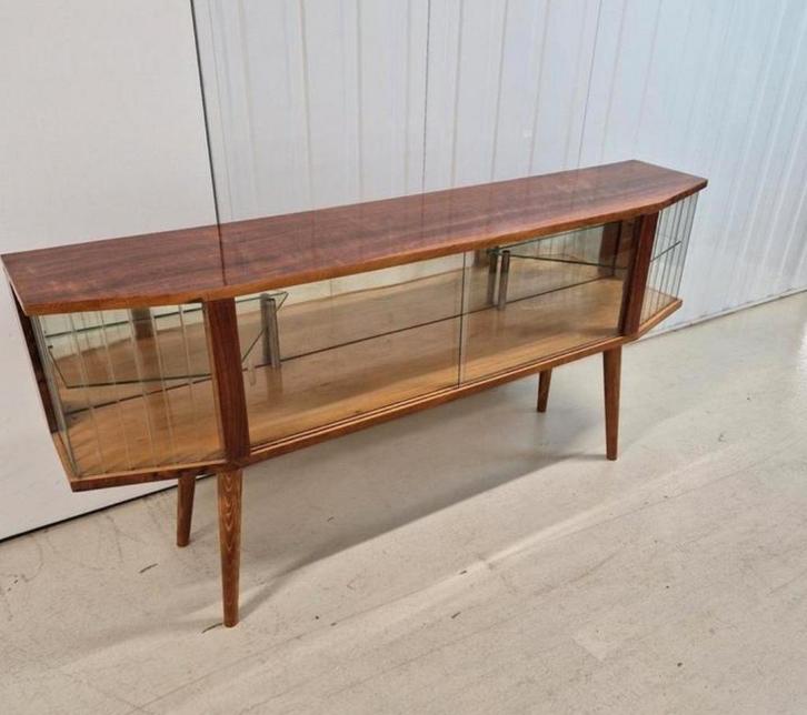 Vitrinekast jaren 60 70, Huis en Inrichting, Kasten | Vitrinekasten, Gebruikt, 150 tot 200 cm, 50 tot 100 cm, 25 tot 50 cm, Ophalen