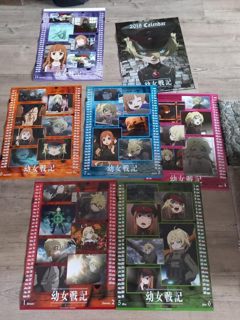 Gratis posters van anime uit Japan op oude kalender, Ophalen of Verzenden