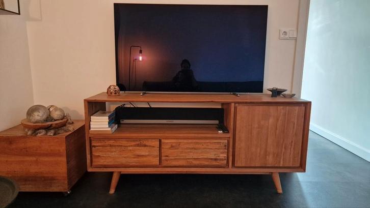 Tv meubel teakhout, Huis en Inrichting, Kasten | Televisiemeubels, Zo goed als nieuw, Minder dan 100 cm, 100 tot 150 cm, 25 tot 50 cm