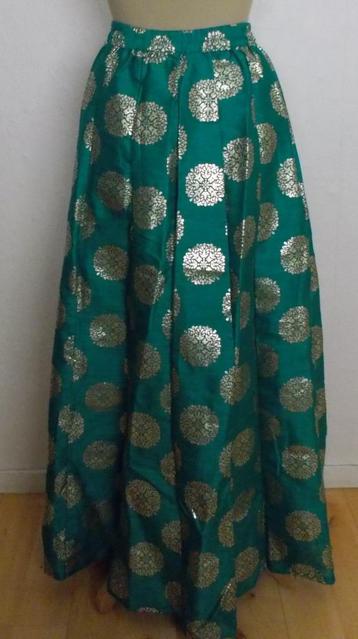 Oosterse groen/gouden handmade maxi rok! M beschikbaar voor biedingen
