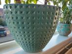 Grote ovalen Turquoise Bloempot 50 cm hoog 60 cm breed, Tuin en Terras, Bloempotten, Ophalen, 40 cm of meer, Zo goed als nieuw