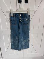 Scotch & Soda jeans wide leg, maat 104. Blauw met palmbomen, Meisje, Ophalen of Verzenden, Broek, Zo goed als nieuw