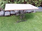Marmeren Tafel met Smeedijzeren Onderstel, Ophalen of Verzenden