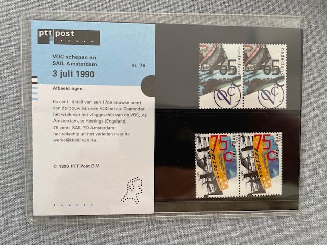 Postzegelmapje PZM76 VOC en Sail Amsterdam 1990 Postfris, Postzegels en Munten, Postzegels | Nederland, Ophalen of Verzenden, Na 1940