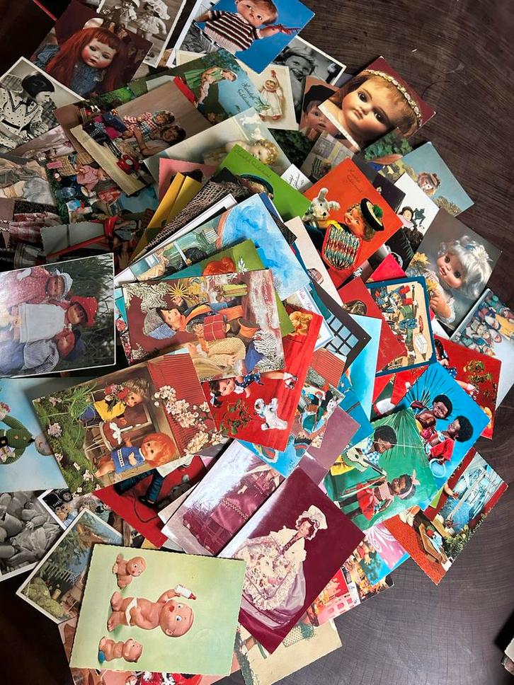 Grote verzameling vintage poppen ansichtkaarten, Verzamelen, Ansichtkaarten | Themakaarten, Ongelopen, 1940 tot 1960, Ophalen of Verzenden
