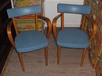 2 vintage armleun stoelen / lerarenstoel van ERCO, Blauw, Twee, Hout, Zo goed als nieuw