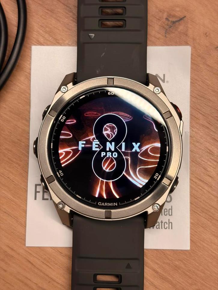 Garmin Fenix 8 Pro 51mm inreach Titanium Amoled - Nieuw!, Sieraden, Tassen en Uiterlijk, Smartwatches, Zo goed als nieuw, Android