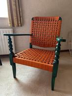 Vintage Stoel - Donkergroen & Oranje, Ophalen, Gebruikt, Overige kleuren, Eén