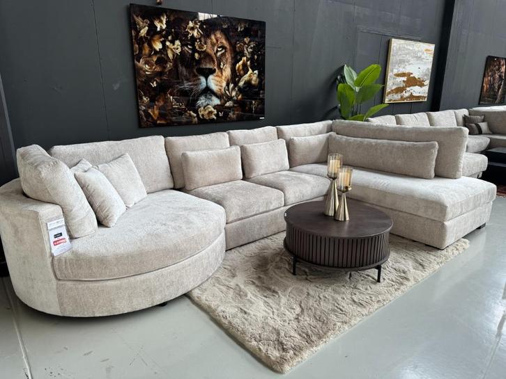 Direct ophalen | Velvet Teddy | Ronde eiland | Utrecht, Huis en Inrichting, Banken | Bankstellen, Nieuw, Hoekbank, Vierpersoons of meer
