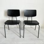 Deense eetkamerstoelen. Vintage. Zwart gebeitst hout, Huis en Inrichting, Stoelen, Niet bekend, Zwart, Vier, Vintage, Scandinavisch, jaren 70, jaren 80, jaren 90