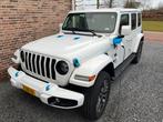 Jeep Wrangler Sahara 4xe 2022 Wit (met blauwe tonen), Auto's, 4 cilinders, Wit, Dealer onderhouden, Wrangler