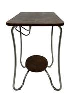 Vintage Art Deco / Bauhaus stijl bijzettafel sidetable 60's, Ophalen, Gebruikt, 50 tot 100 cm, Vintage