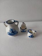 Porcelein blauw/wit mini vaasje, kannetje, muurbakje, Ophalen of Verzenden