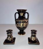 Spathas Keramiek - set van 2 kandelaars en 1 vaas, Ophalen of Verzenden