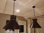 2 landelijke sobere hanglampen bruin, Ophalen, Zo goed als nieuw, Minder dan 50 cm