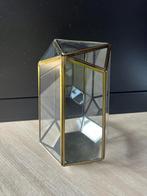 Gouden Glazen Stolp Lantaarn Decoratie, Huis en Inrichting, Woonaccessoires | Kandelaars en Kaarsen, Ophalen, Zo goed als nieuw