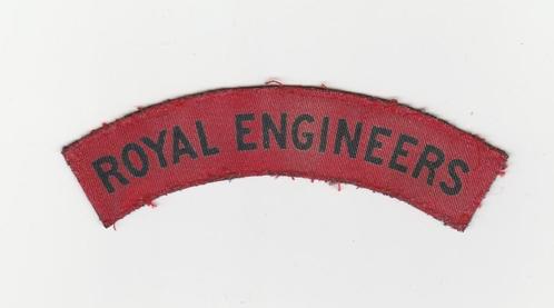 WWII Gedrukte Brits Leger Royal Engineers Embleem., Verzamelen, Militaria | Tweede Wereldoorlog, Landmacht, Embleem of Badge, Engeland
