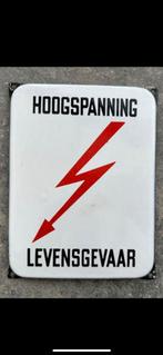 Emaille bord Hoogspanning levensgevaar, Ophalen of Verzenden