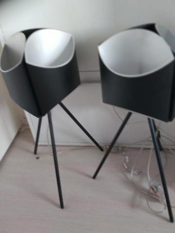 2 design lampen metaal  met dimmer