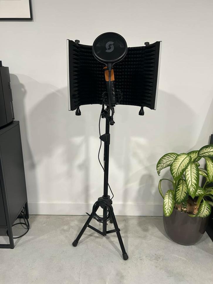 StudioSeries Vocal Booth Pro + Microfoon (Zo Goed Als Nieuw), Muziek en Instrumenten, Microfoons, Zo goed als nieuw, Studiomicrofoon