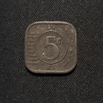 5 cent 1943 zink, Verzenden, Koningin Wilhelmina, 5 cent, Losse munt