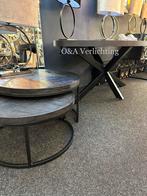 Bonito vissengraad eettafel of salontafel in het mat zwart, Glas, Rond, Nieuw, Ophalen of Verzenden