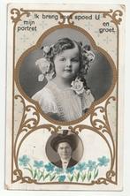 Bijzondere ansichtkaart met echte foto als groet uit 1913, Gelopen, Kinderen, Voor 1920, Verzenden