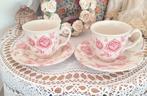 2 brocante kop en schotels Claytan, Ophalen of Verzenden