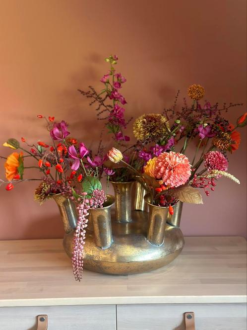 Zijden bloemen tuitvaas pluk boeket, Huis en Inrichting, Woonaccessoires | Overige, Ophalen of Verzenden