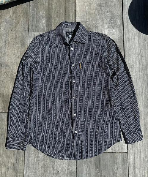 Armani Jeans Overhemd – Streep & Stippenpatroon | Maat L, Kleding | Heren, Overhemden, Zo goed als nieuw, Halswijdte 41/42 (L)