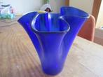 zakdoek vaas, Blauw, Ophalen of Verzenden, Minder dan 50 cm, Glas