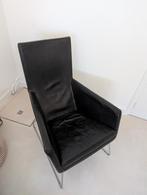 Label Don lederen relaxfauteuil met RVS frame, Huis en Inrichting, Ophalen, Gebruikt, 75 tot 100 cm, Modern