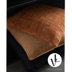 Kussen Vierkant Klein Leder Cognac, Huis en Inrichting, Woonaccessoires | Kussens, Overige kleuren, Veens Living, Vierkant, Nieuw