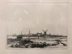 Ets naar Rembrandt - gezicht op stad, Ophalen of Verzenden