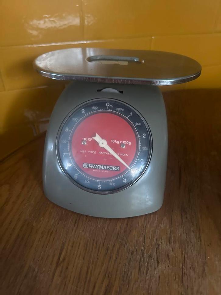 Vintage Waymaster Keukenweegschaal - Analoog, Witgoed en Apparatuur, Weegschalen, Gebruikt, Analoog, Keukenweegschaal, 1 tot 500 gram