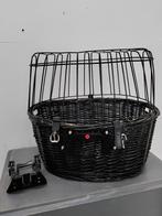 Zwarte rieten hondenfietsmand – veilig en afneembaar, Ophalen, Onbekend, Stuurbevestiging, Zo goed als nieuw